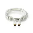 USB kaapeli | USB 2.0 | USB-C Uros | USB-C Uros | 100 W | 480 Mbps | Kullattu | 1.00 m | Pyöreä | Nailon / Punottu | Hopea | Laatikko kannella ja ikkunalla - Tietokone ja verkko - 5412810331109 - 10