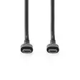 USB kaapeli | USB 2.0 | USB-C Uros | USB-C Uros | 240 W | 480 Mbps | Niklattu | 2.00 m | Pyöreä | PVC | Musta | Label - Tietokone ja verkko - 5412810421749 - 10