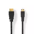 High Speed HDMI Kaapeli Ethernet | HDMI liitin | HDMI Mini | 4K@30Hz | 10.2 Gbps | 1.50 m | Pyöreä | PVC | Musta | Label - HDMI-kaapelit - 5412810427079 - 1