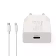 Seinälaturi | 20 W | GaN | PD3.0 | 1.67 A / 2.22 A / 3.0 A | Lähtöliitäntöjen määrä: 1 | USB-C | Lightning 8-Pin (irrallinen) Kaapeli | 1.00 m | Automaattinen Jännitteen Valinta | Valkoinen - Verkkolaturit - 5412810472819 - 10