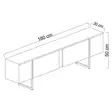 Anthracite Gold Olohuoneen Kalustesetti - 100% Melamiinipinnoitettu Lastulevy, TV-taso 180x30x47 cm, Pöytä 90x39x40 cm - Huonekalut - 8683742452119 - 8