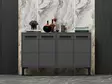 Anthracite TV-taso - 100% Melamiinipinnoitettu Lastulevy, 18mm, PVC-jalat, 120x30x75cm, Tyylikäs ja Kestävä - - 19-19-8683742102069 - 2
