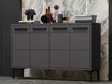 Anthracite TV-taso - 100% Melamiinipinnoitettu Lastulevy, 18mm, PVC-jalat, 120x30x75cm, Tyylikäs ja Kestävä - - 19-19-8683742102069 - 4