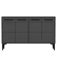 Anthracite TV-taso - 100% Melamiinipinnoitettu Lastulevy, 18mm, PVC-jalat, 120x30x75cm, Tyylikäs ja Kestävä - - 19-19-8683742102069 - 6