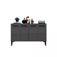 Anthracite TV-taso - 100% Melamiinipinnoitettu Lastulevy, 18mm, PVC-jalat, 120x30x75cm, Tyylikäs ja Kestävä - - 19-19-8683742102069 - 5