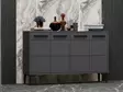 Anthracite TV-taso - 100% Melamiinipinnoitettu Lastulevy, 18mm, PVC-jalat, 120x30x75cm, Tyylikäs ja Kestävä - - 19-19-8683742102069 - 3