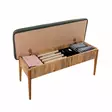 Atlantic Pine Green Penkki - 100% Melamiinipinnoitettu Lastulevy, Pellavakangas, Säilytystila, 110x46x40 cm, Sarviapilajalat - Penkit - 8681875791129 - 5