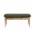 Atlantic Pine Green Penkki - 100% Melamiinipinnoitettu Lastulevy, Pellavakangas, Säilytystila, 110x46x40 cm, Sarviapilajalat - Penkit - 8681875791129 - 1