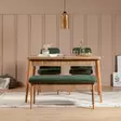 Atlantic Pine Green Penkki - 100% Melamiinipinnoitettu Lastulevy, Pellavakangas, Säilytystila, 110x46x40 cm, Sarviapilajalat - Penkit - 8681875791129 - 4