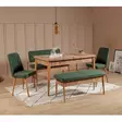 Atlantic Pine Green Penkki - 100% Melamiinipinnoitettu Lastulevy, Pellavakangas, Säilytystila, 110x46x40 cm, Sarviapilajalat - Penkit - 8681875791129 - 2