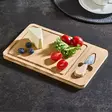Bambuinen Tarjoilulauta Veitsellä - 100% Bambua, Monivärinen, 18x29x1,5 cm - Tyylikäs ja Kestävä Keittiöväline - Keittiötyövälineet - 8684283915279 - 2
