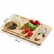 Bambuinen Tarjoilulauta Veitsellä - 100% Bambua, Monivärinen, 18x29x1,5 cm - Tyylikäs ja Kestävä Keittiöväline - Keittiötyövälineet - 8684283915279 - 1