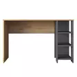 Työpöytä ja Kirjahylly Yhdistelmä - 100% Melamiinipinnoitettu Lastulevy - Pähkinä Antrasiitti - Mitat: 160x161,8x45 cm - Työpöydät - 8683742031819 - 7