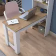 Valkoinen Pähkinä Opiskelupöytä - 120x153,6x53,8 cm - 100% Melamiinipinnoitettu E1 Laatu - Useita Hyllyjä ja Säilytystilaa - Työpöydät - 8683743764679 - 3