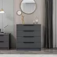 Anthracite Dresser - Tyylikäs ja Kestävä Säilytysratkaisu, 100% Melamiinipinnoitettu, 18mm, 72x77x42 cm, Useita Hyllyjä - Kaapit ja lipastot - 8683742567509 - 1