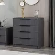 Anthracite Dresser - Tyylikäs ja Kestävä Säilytysratkaisu, 100% Melamiinipinnoitettu, 18mm, 72x77x42 cm, Useita Hyllyjä - Kaapit ja lipastot - 8683742567509 - 2