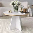 Kultavalkoinen Sohvapöytä - 100% Melamiinipinnoitettu Lastulevy, 18mm, 60x40x60cm, PVC-reunalistat, Helppo Koota - Sohvapöydät - 8684282402589 - 3