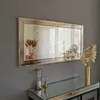 Hopeapeili 130x65 cm - Tyylikäs MDF-seinäpeili, Asennusvalmis, Yksi Paketti, Kestävä ja Elegantti Sisustuselementti - Peilit - 8681875986389 - 2