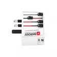 Innovatiivinen 2-napainen maailmanmatkasovitin, jossa on integroitu kaksois-USB-laturi (1x USB C & 1 x USB). - Matka-adapterit - 7640166323709 - 45