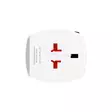 Innovatiivinen 2-napainen maailmanmatkasovitin, jossa on integroitu kaksois-USB-laturi (1x USB C & 1 x USB). - Matka-adapterit - 7640166323709 - 46