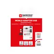 Innovatiivinen 2-napainen maailmanmatkasovitin, jossa on integroitu kaksois-USB-laturi (1x USB C & 1 x USB). - Matka-adapterit - 7640166323709 - 66