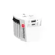 Innovatiivinen 2-napainen maailmanmatkasovitin, jossa on integroitu kaksois-USB-laturi (1x USB C & 1 x USB). - Matka-adapterit - 7640166323709 - 10
