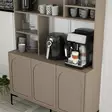 Kahvibaari Kaappi - Huonekalut, Atlas Musta, 100% Melamiinipinnoitettu Lastulevy, 120x202x35 cm, Useita Hyllyjä - Kaapit ja lipastot - 8684283401789 - 5