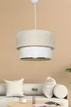Kattokruunu, kerma valkoinen, 30 cm, 65 cm, kestävä, tyylikäs, monikäyttöinen - Katto- ja seinävalaisimet - 8683342848459 - 2