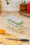 Keittiötarvikkeet: 12-osainen Säilytyslaatikko, Koko 26,5 x 5 x 10,5 cm, Kermanvärinen, 100% Muovia, Konepestävä - Eväsrasiat ja ruoansäilytysastiat - 8684283590209 - 4