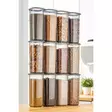 Keittiötarvikkeet: 12-osainen Säilytyslaatikko Setti, BPA-vapaa, Konepesun Kestävä, Anthracite, 10x10x24,5 cm - Eväsrasiat ja ruoansäilytysastiat - 8684282831679 - 3