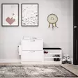 Kenkäkaappi - Moderni Valkoinen Säilytysratkaisu, 100% Melamiinipinnoitettu, 130x80x31 cm, Useita Hyllyjä, Seinään Kiinnitettävä - Kenkäkaapit - 8681181622179 - 5