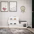 Kenkäkaappi - Moderni Valkoinen Säilytysratkaisu, 100% Melamiinipinnoitettu, 130x80x31 cm, Useita Hyllyjä, Seinään Kiinnitettävä - Kenkäkaapit - 8681181622179 - 4