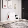 Kenkäkaappi - Moderni Valkoinen Säilytysratkaisu, 100% Melamiinipinnoitettu, 130x80x31 cm, Useita Hyllyjä, Seinään Kiinnitettävä - Kenkäkaapit - 8681181622179 - 2