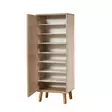 Kenkäkaappi Sonomo - 100% Melamiinipinnoitettu Lastulevy, 18 mm, UV-suoja, Massiivipuiset Jalat ja Kahvat, 50x135x38 cm - Kenkäkaapit - 8684282305279 - 5