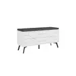 Kenkäkaappi Valkoinen 107x55x35 cm, 100% Melamiinipinnoitettu Lastulevy, Pehmeästi Sulkeutuvat Saranat, Metallijalat - Kenkäkaapit - 8684282587019 - 1