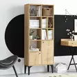 Kirjahylly Sapphire Oak - Antibakteerinen, 100% Melamiinipinnoitettu, 60x175x30 cm, Helppo Koota, 2 Pakettia - Kirjahyllyt - 8683342978729 - 2