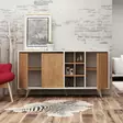 Konsoli, valkoinen, 140 cm leveä, kestävä, runsaasti säilytystilaa - Lipastot ja senkit - 8681875126709 - 3
