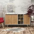Konsoli, valkoinen, 140 cm leveä, kestävä, runsaasti säilytystilaa - Lipastot ja senkit - 8681875126709 - 2