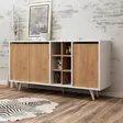 Konsoli, valkoinen, 140 cm leveä, kestävä, runsaasti säilytystilaa - Lipastot ja senkit - 8681875126709 - 4