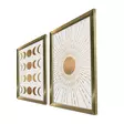 Koristeellinen Kehystetty MDF-maalaus (2 kpl) - Ruskea Minkki Valkoinen - 38x53 cm - 100% MDF ja Puu - Taulut ja kehykset - 8683743825059 - 3