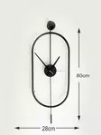 Koristeellinen Metallinen SeinäKello - Musta, 100% Metalli, 28x80x7 cm, 2,5 kg - Tyylikäs ja Ajaton Sisustuselementti - Seinäkellot - 8684282802709 - 4