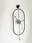 Koristeellinen Metallinen SeinäKello - Musta, 100% Metalli, 28x80x7 cm, 2,5 kg - Tyylikäs ja Ajaton Sisustuselementti - Seinäkellot - 8684282802709 - 3