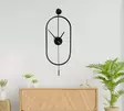 Koristeellinen Metallinen SeinäKello - Musta, 100% Metalli, 28x80x7 cm, 2,5 kg - Tyylikäs ja Ajaton Sisustuselementti - Seinäkellot - 8684282802709 - 2