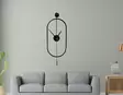 Koristeellinen Metallinen SeinäKello - Musta, 100% Metalli, 28x80x7 cm, 2,5 kg - Tyylikäs ja Ajaton Sisustuselementti - Seinäkellot - 8684282802709 - 1