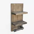 Koristeellinen Puu Seinä Hylly, 100% Kuusipuu, Pähkinä, 18x35x12 cm, Käsintehty, 5 kg Kantavuus, Helppo Asennus - Seinähyllyt - 8681875923599 - 7