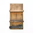 Koristeellinen Puu Seinä Hylly, 100% Kuusipuu, Pähkinä, 18x35x12 cm, Käsintehty, 5 kg Kantavuus, Helppo Asennus - Seinähyllyt - 8681875923599 - 1