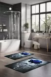 Kylpyhuonematto 2-osainen Setti, Monivärinen, 100% Polyesteri, 7 mm Nukka, 600 gr/m², Koko 40x60 cm ja 60x100 cm - Kylpyhuonematot ja kosteantilan matot - 8684283196739 - 2
