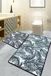 Kylpyhuonematto 2-osainen Setti, Monivärinen, 100% Polyesteri, Antibakteerinen, Liukumaton, Konepestävä 30°C, 40x60cm, 50x60cm - Kylpyhuonematot ja kosteantilan matot - 8684282009849 - 1