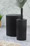 Kylpyhuonesetti 2-osainen, Musta, 100% Muovi, Koko 22x19 cm/6250 ml & 10x32 cm, Astianpesukoneen Kestävä - Kylpyhuonetarvikkeet - 8684283590599 - 4