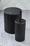 Kylpyhuonesetti 2-osainen, Musta, 100% Muovi, Koko 22x19 cm/6250 ml & 10x32 cm, Astianpesukoneen Kestävä - Kylpyhuonetarvikkeet - 8684283590599 - 2